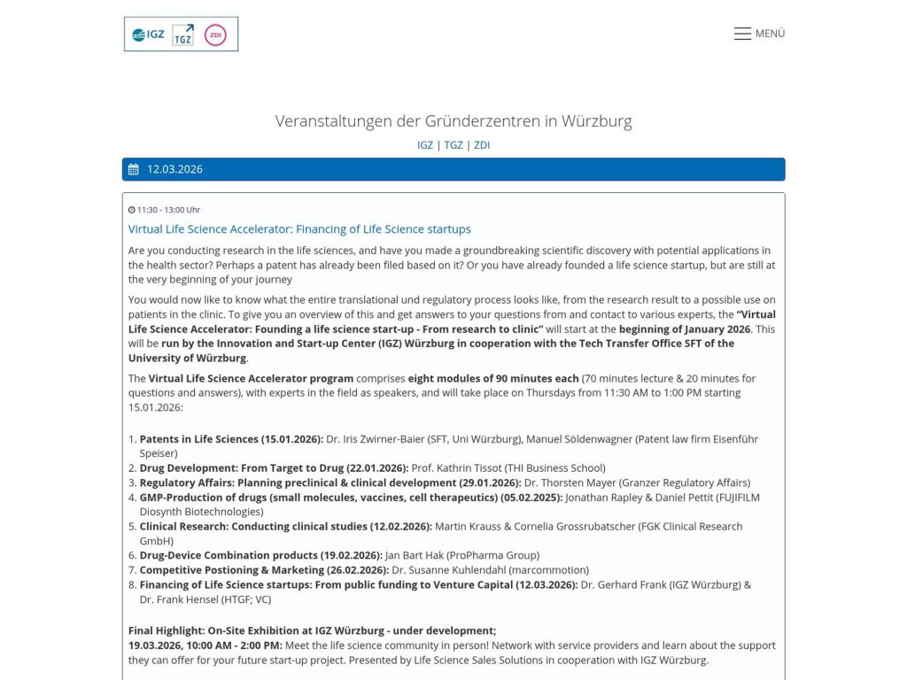 Financing of Life Science startups: From public funding to Venture Capital website