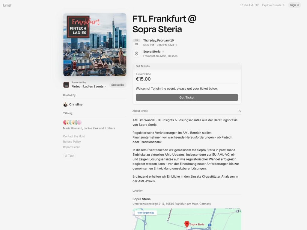 FTL Frankfurt @ Sopra Steria website
