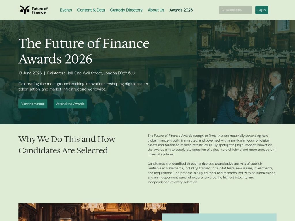 Future of Finance Awards 2026 website