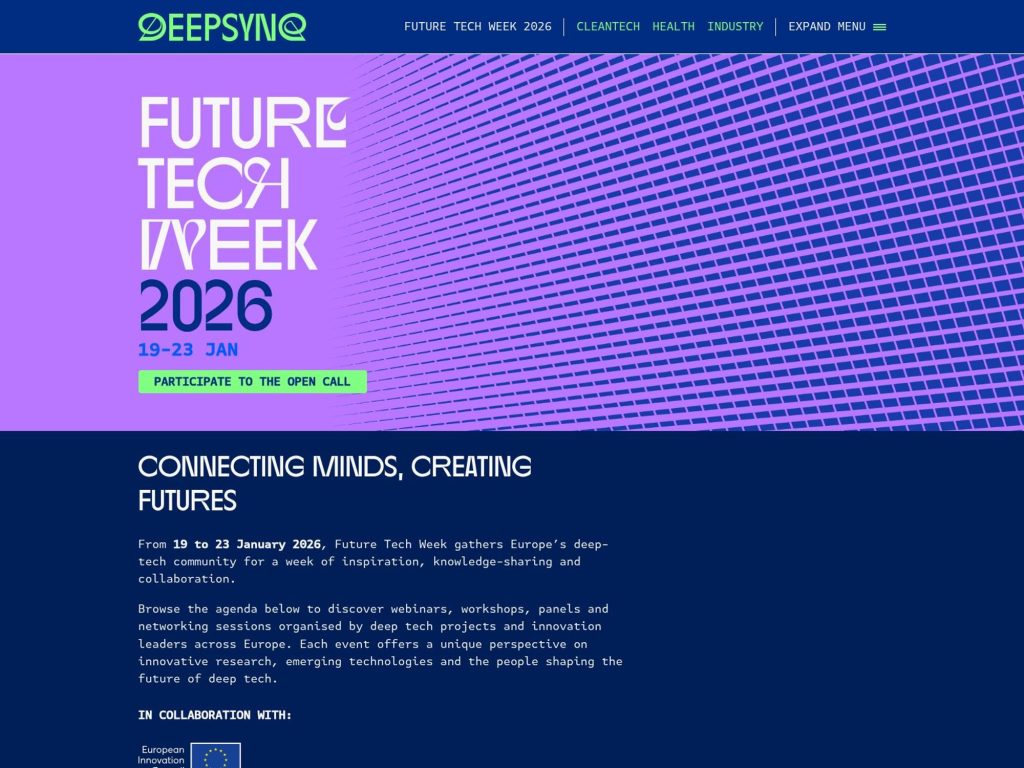 Future Tech Week 2026 - Connecting minds, creating futures - Event screenshot