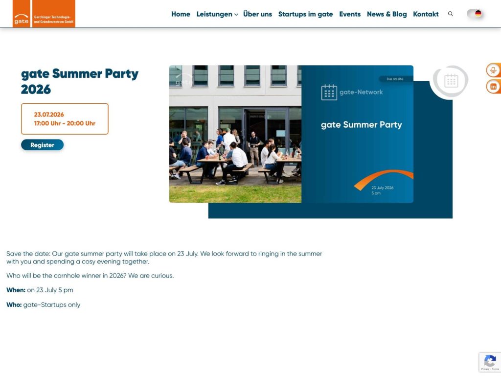 gate Summer Party 2026 website