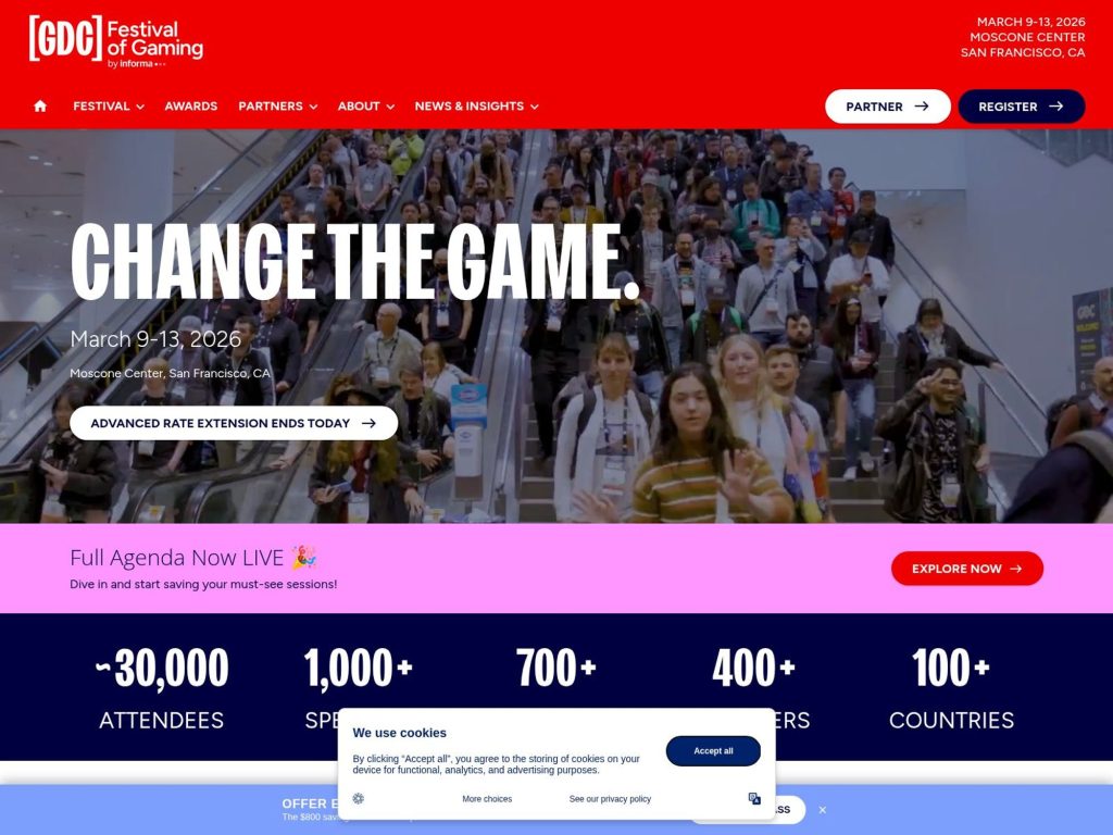 GDC Festival of Gaming 2026 website