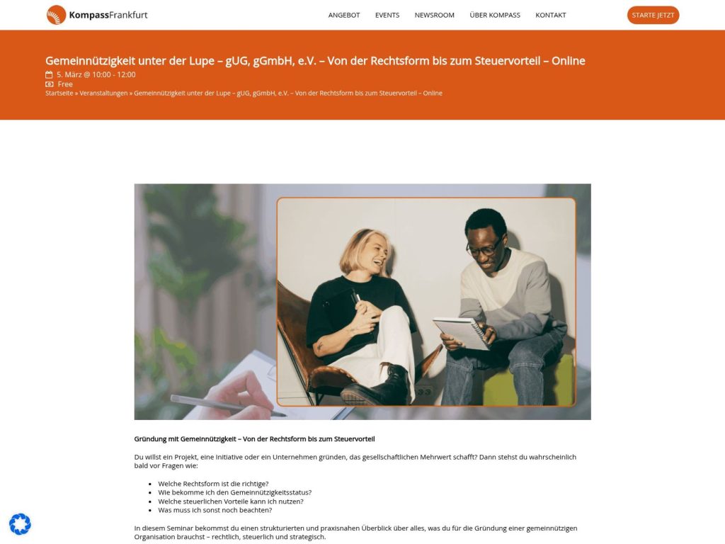 Gemeinnützigkeit unter der Lupe – gUG, gGmbH, e.V. – Von der Rechtsform bis zum Steuervorteil – Online website