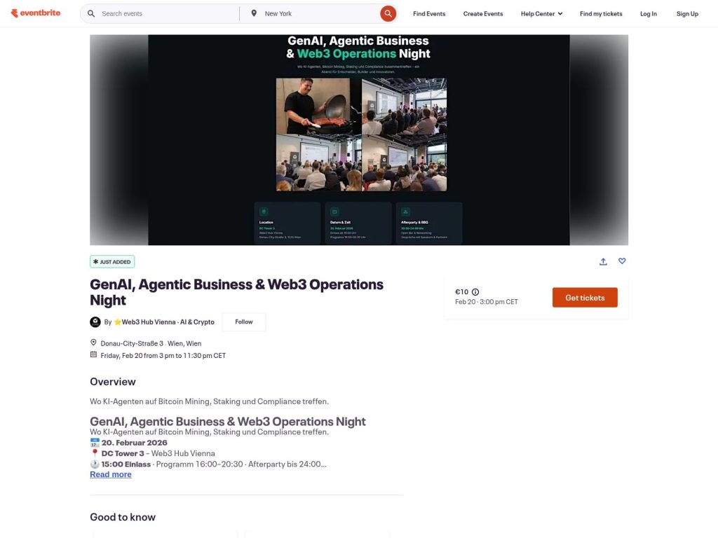 GenAI, Agentic Business & Web3 Operations Night website