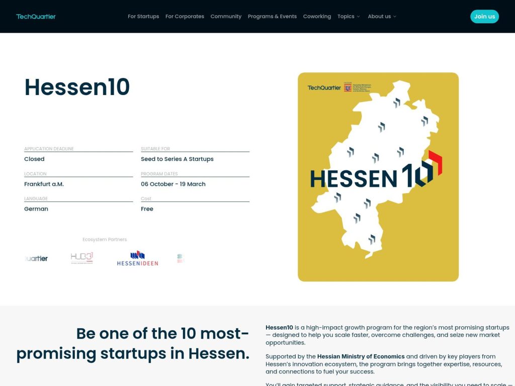 Hessen10 Demo Day website