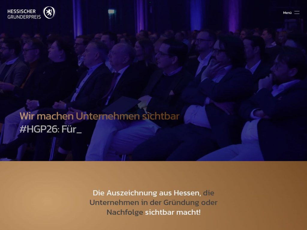 Hessischer Gründerpreis: Bekanntgabe Halbfinalisten website