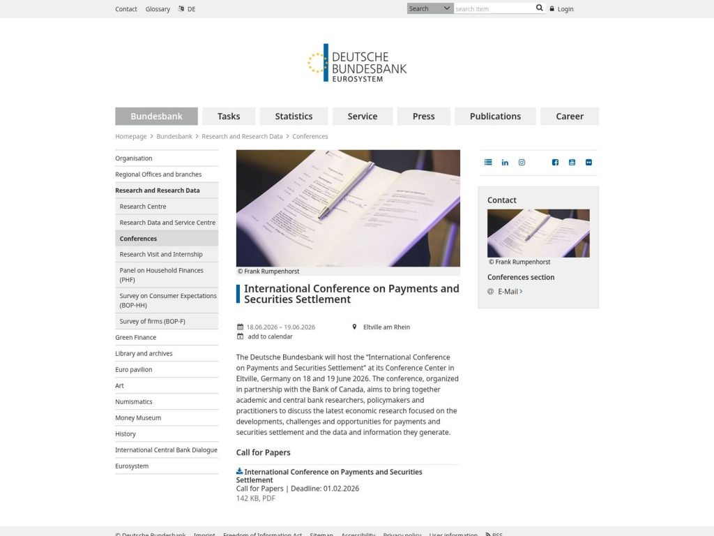 International Conference on Payments and Securities Settlement website