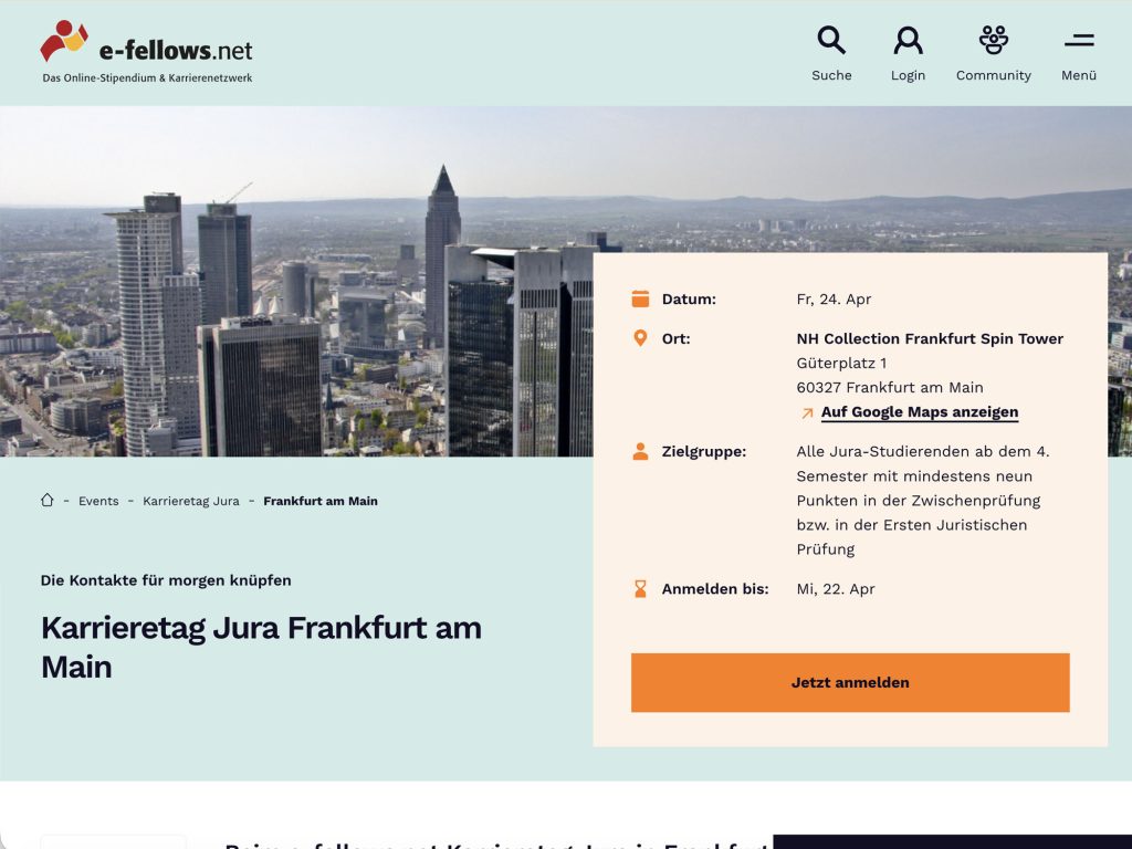 Karrieretag Jura Frankfurt am Main website