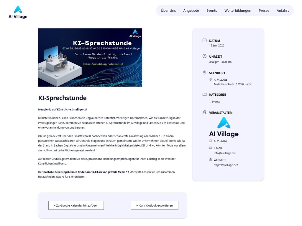 KI-Sprechstunde - Event screenshot