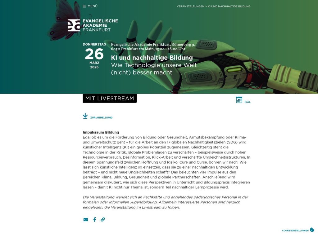 KI und nachhaltige Bildung website