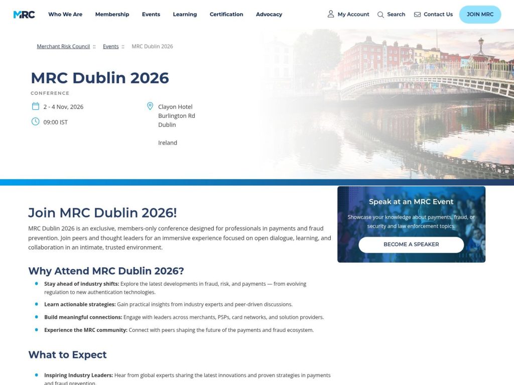 MRC Dublin 2026 website