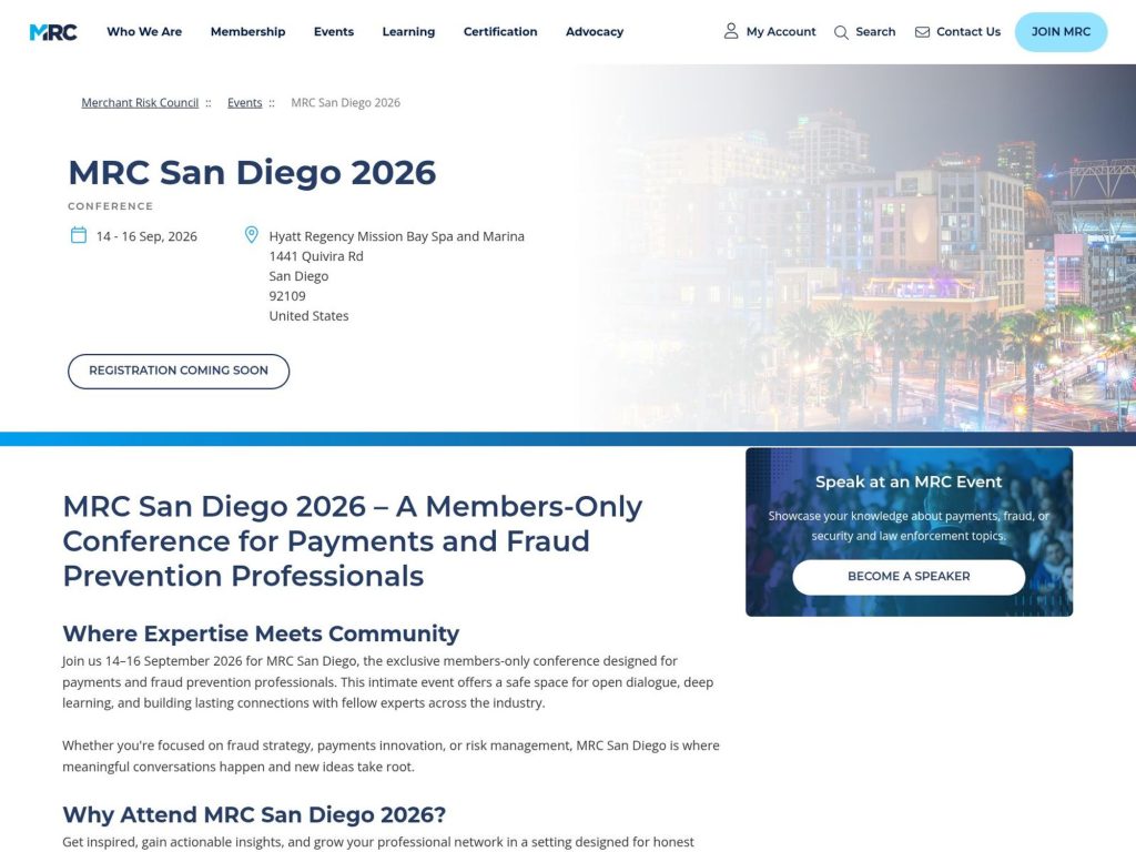 MRC San Diego 2026 website