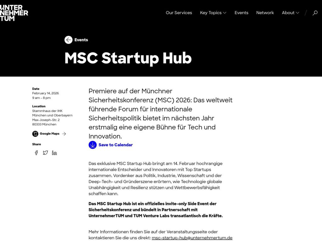 MSC Startup Hub website