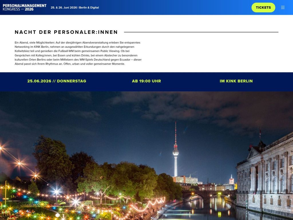 Nacht der Personaler:innen website