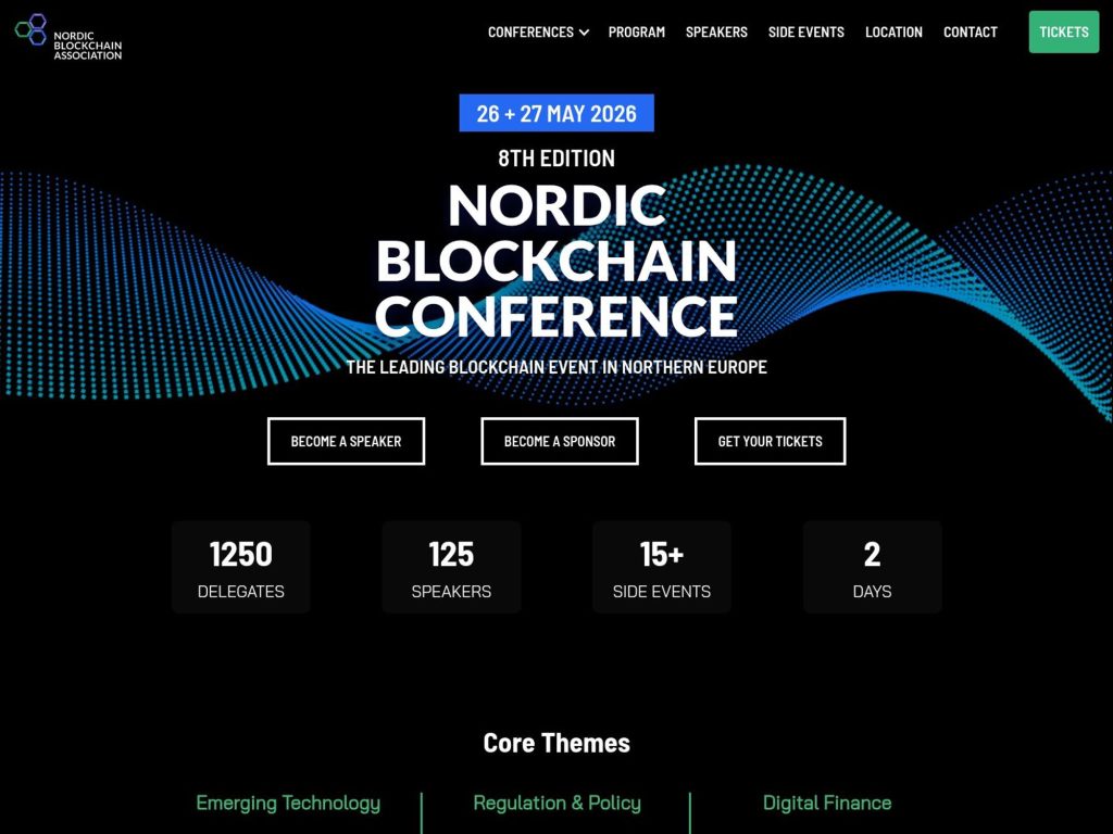 Nordic Blockchain Conference 2026 website