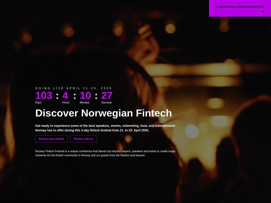 Norway Fintech Festival 2026 website
