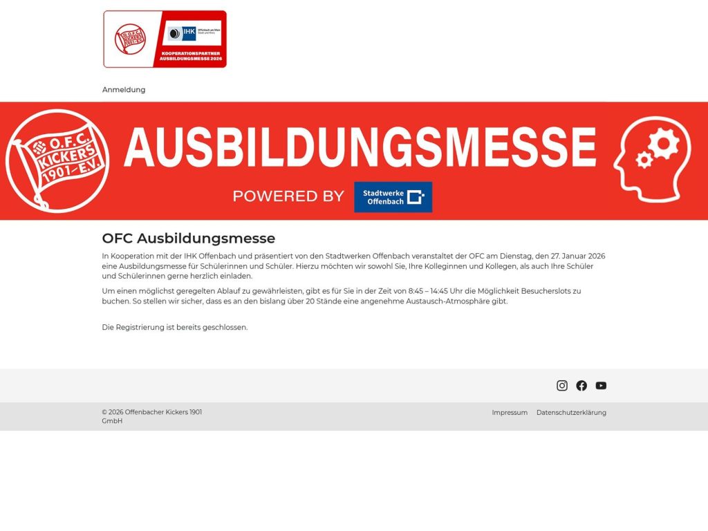 OFC Ausbildungsmesse - Powered by Stadtwerke Offenbach - Event screenshot