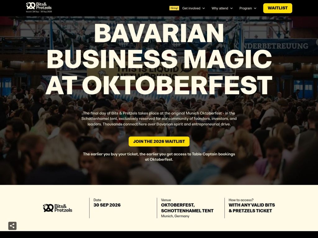 Oktoberfest Day at Bits & Pretzels website