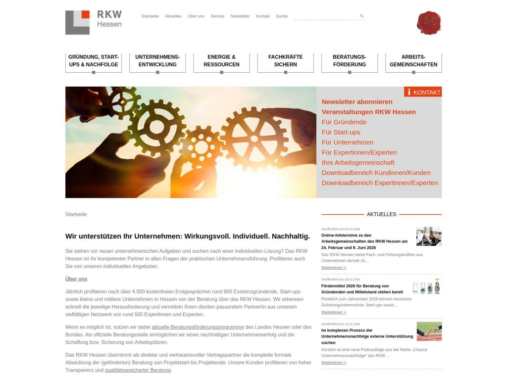 Online-Infotermin Konzept Arbeitsgemeinschaften RKW Hessen zur beruflichen Fortbildung website