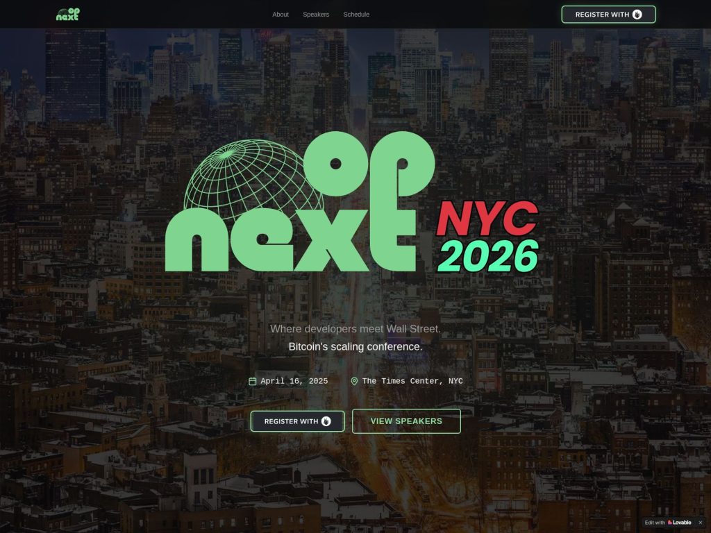 OPNEXT - Bitcoin's Scaling Conference website