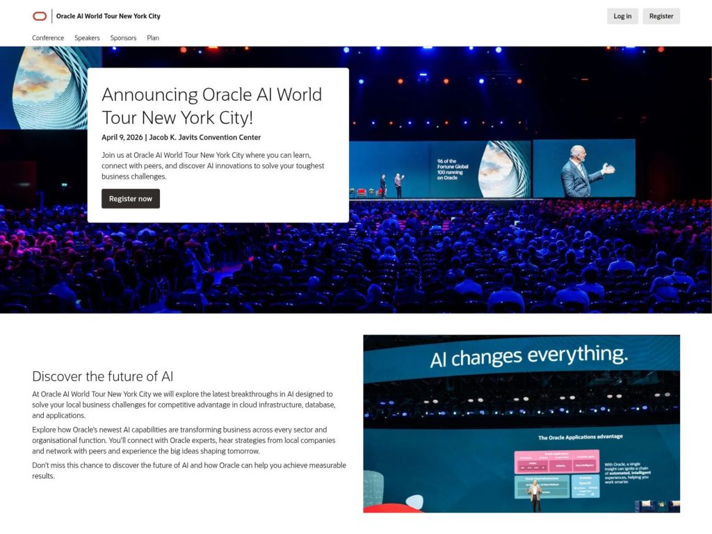 Oracle AI World Tour New York City website