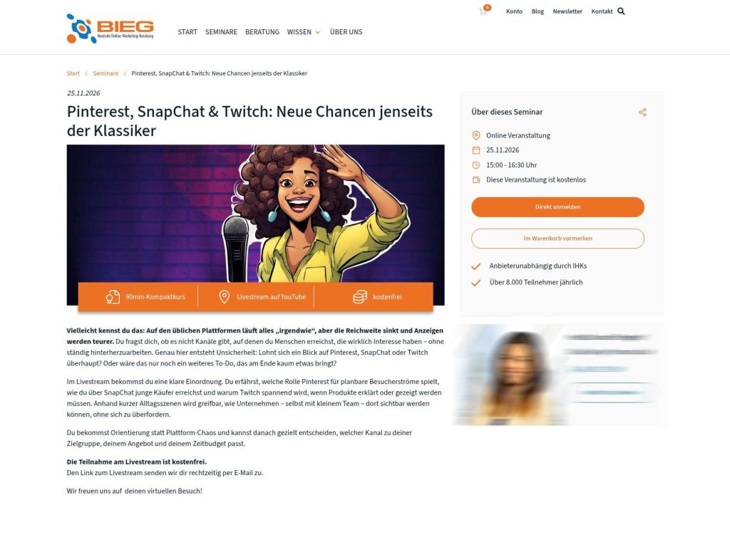 Pinterest, SnapChat & Twitch: Neue Chancen jenseits der Klassiker website