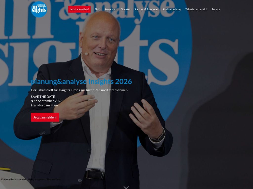planung&analyse Insights 2026 website