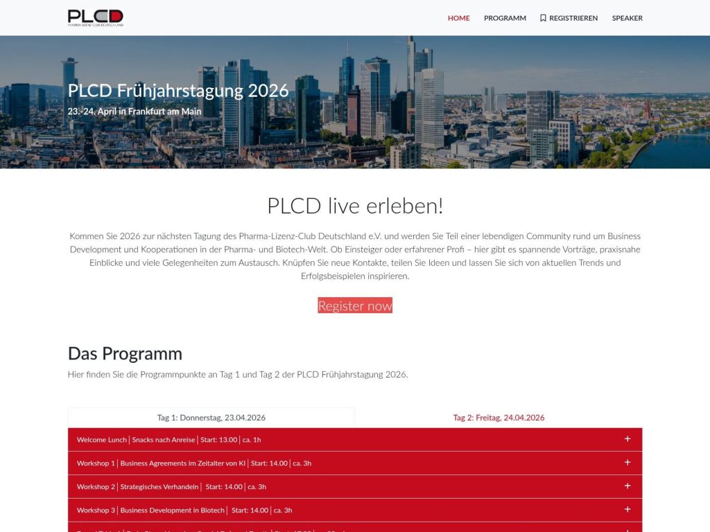 PLCD Frühjahrstagung 2026 website