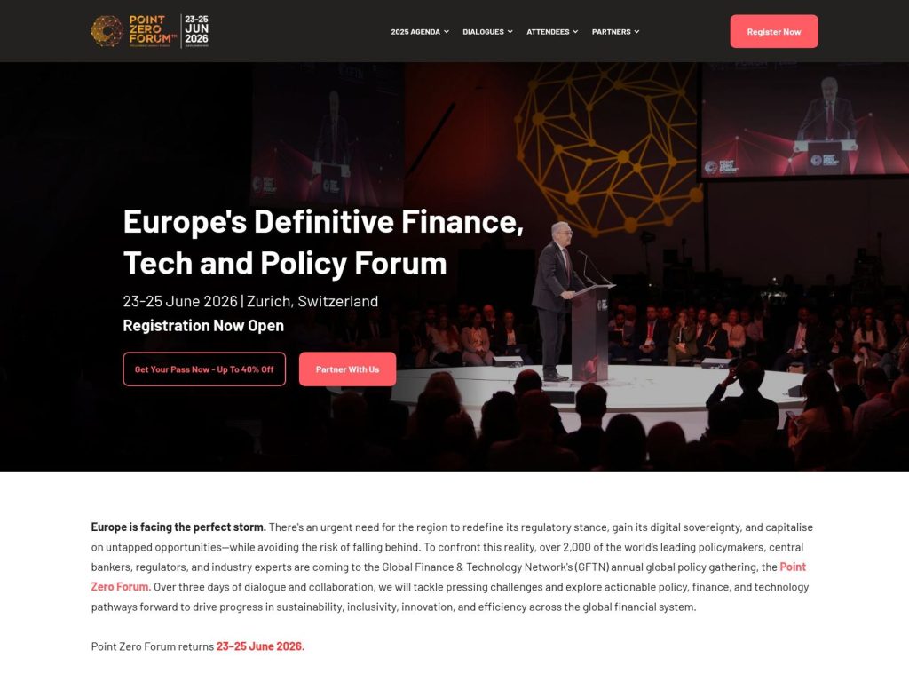 Point Zero Forum 2026 website