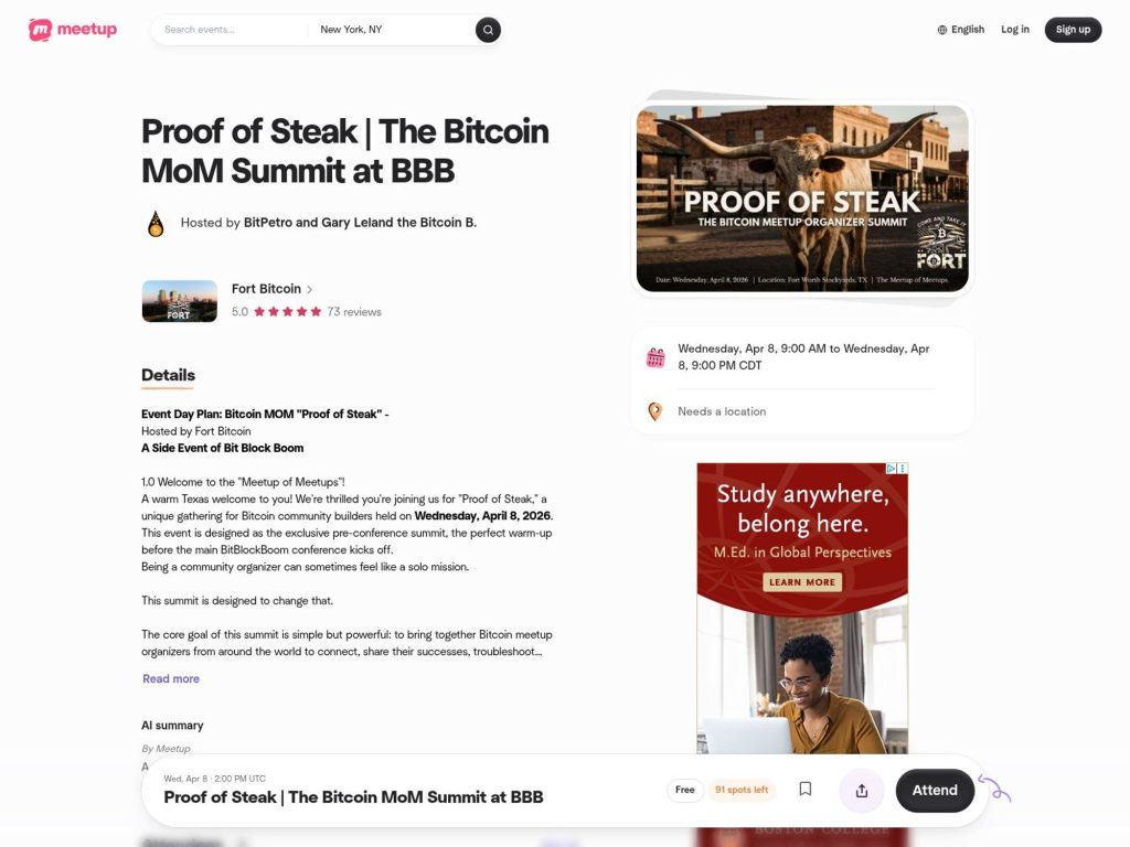 Proof of Steak | The Bitcoin MoM Summit at BBB website