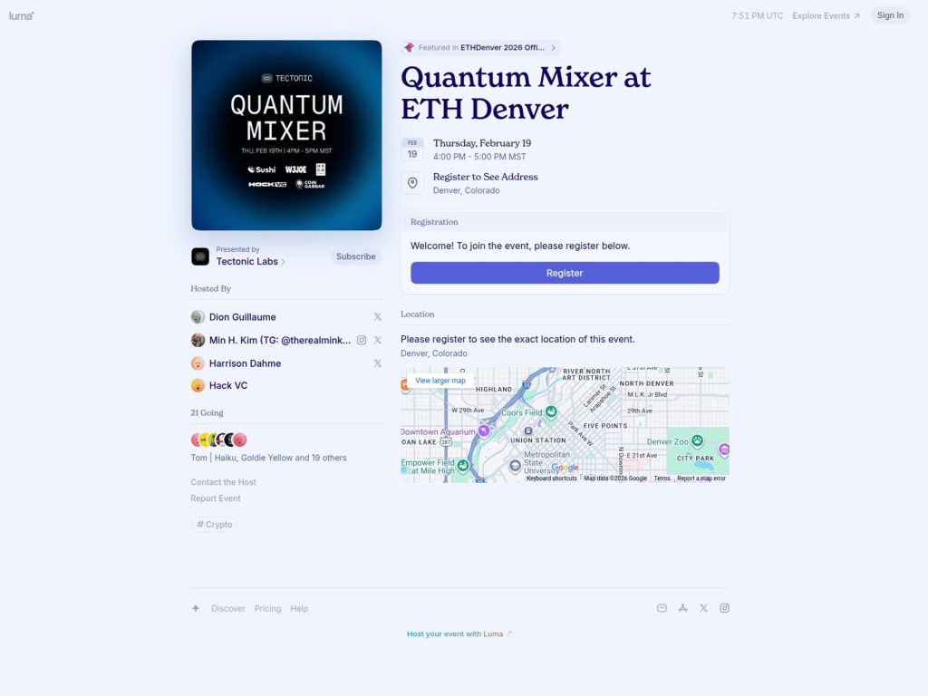 Quantum Mixer at ETH Denver website
