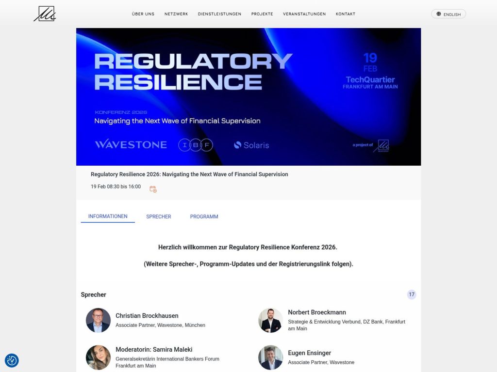 Regulatory Resilience 2026 website