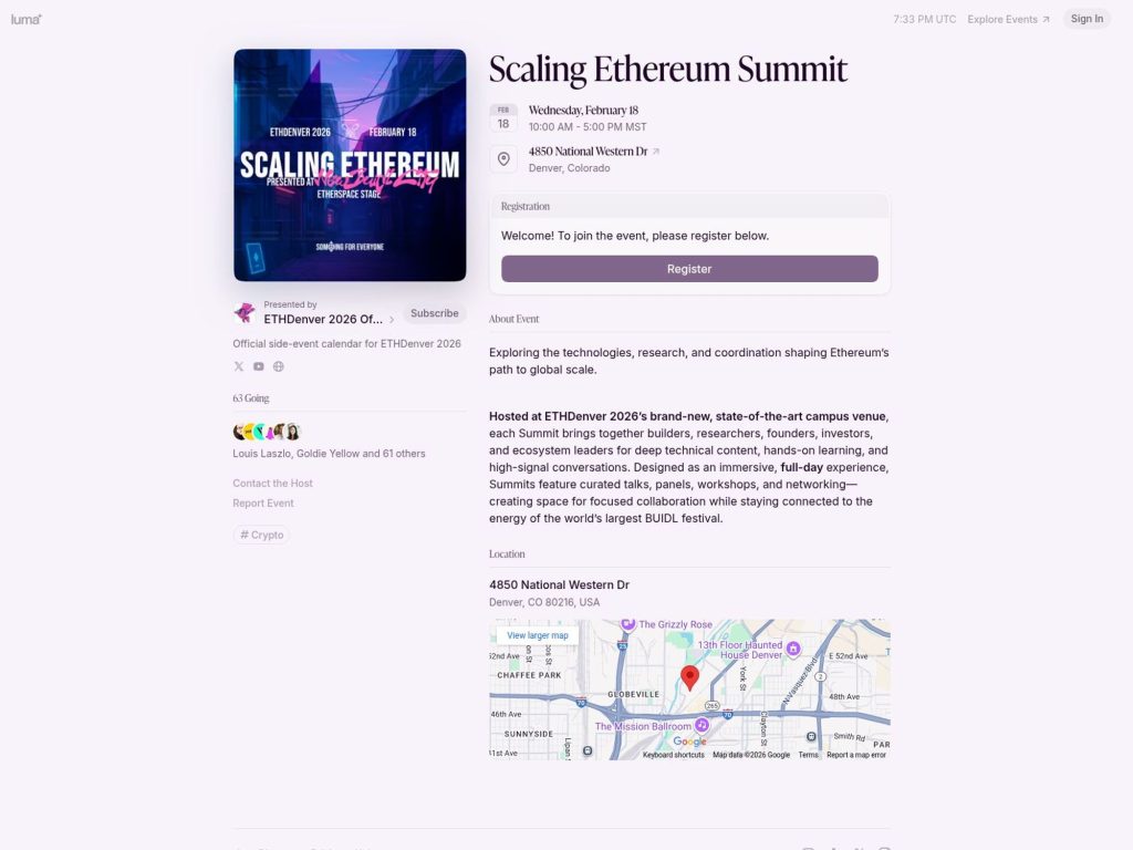 Scaling Ethereum Summit website