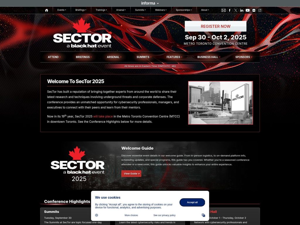 SecTor 2026 website