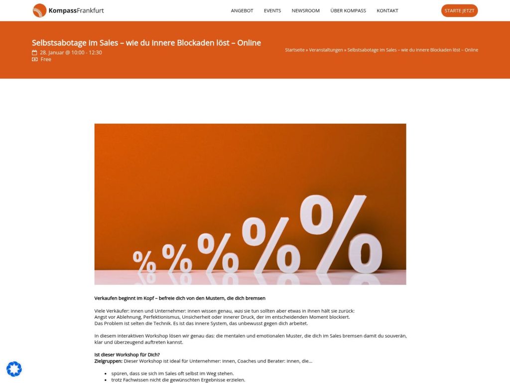 Selbstsabotage im Sales – wie du innere Blockaden löst – Online image