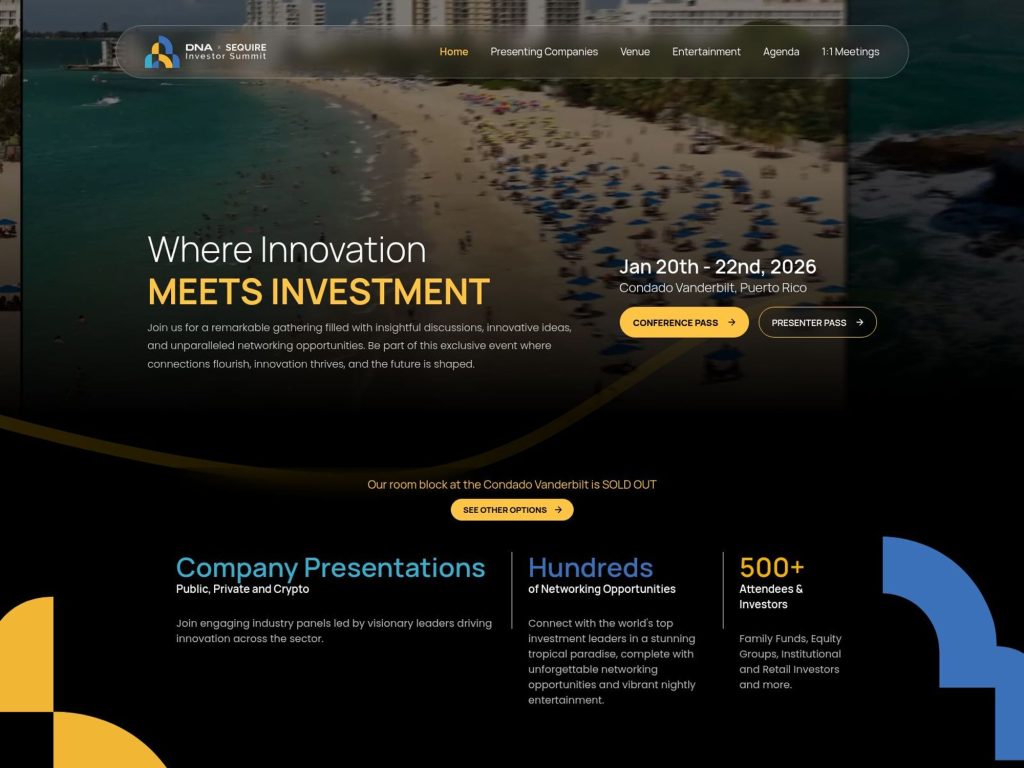 Sequire Investor Summit 2026 - Where Innovation Meets Investment - Event screenshot