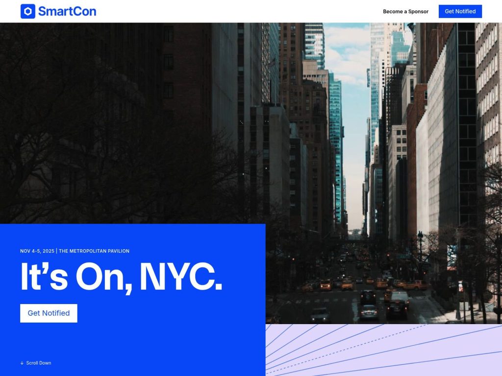 SmartCon 2025 - From digital assets to payments to tokenized funds, the future of finance starts in New York. - Event screenshot