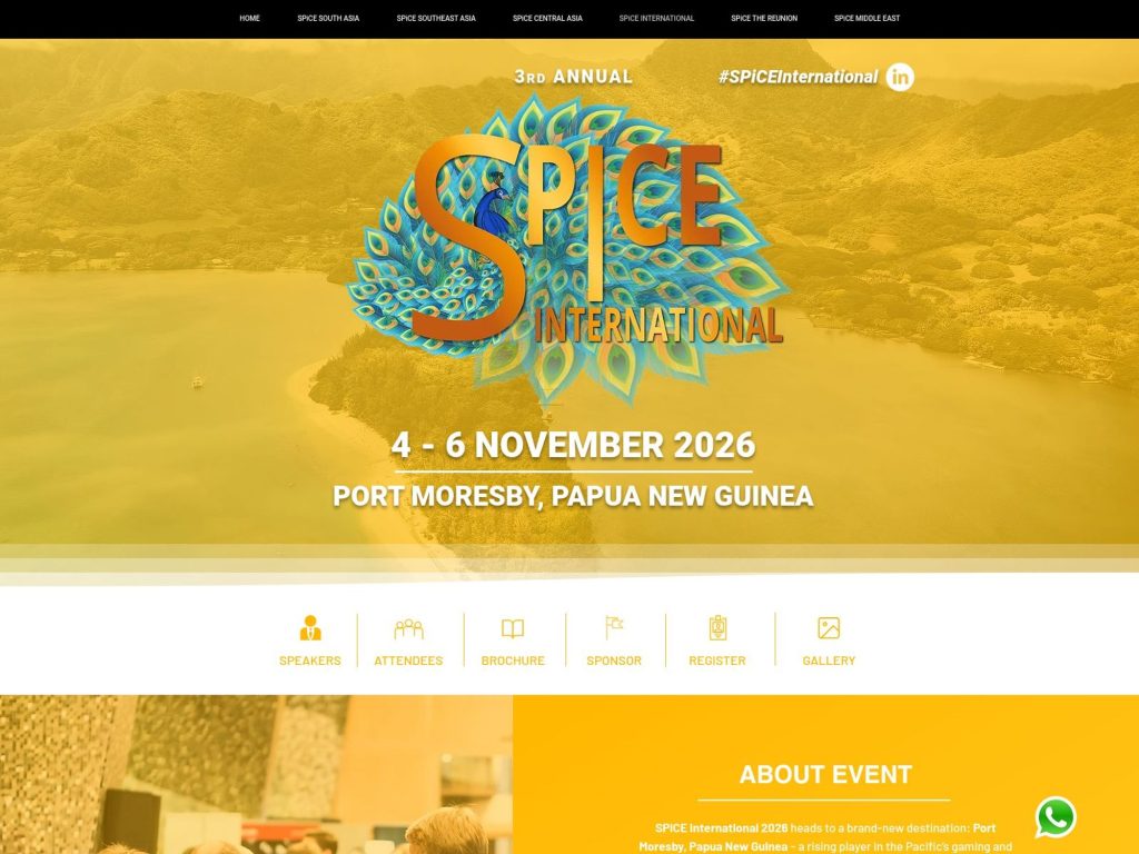 SPiCE International 2026 website
