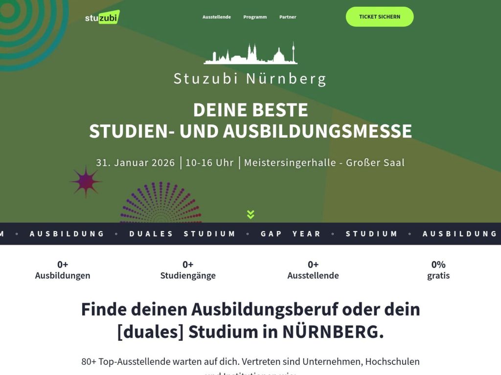 Stuzubi Nürnberg - Deine beste Studien- und Ausbildungsmesse - Event screenshot