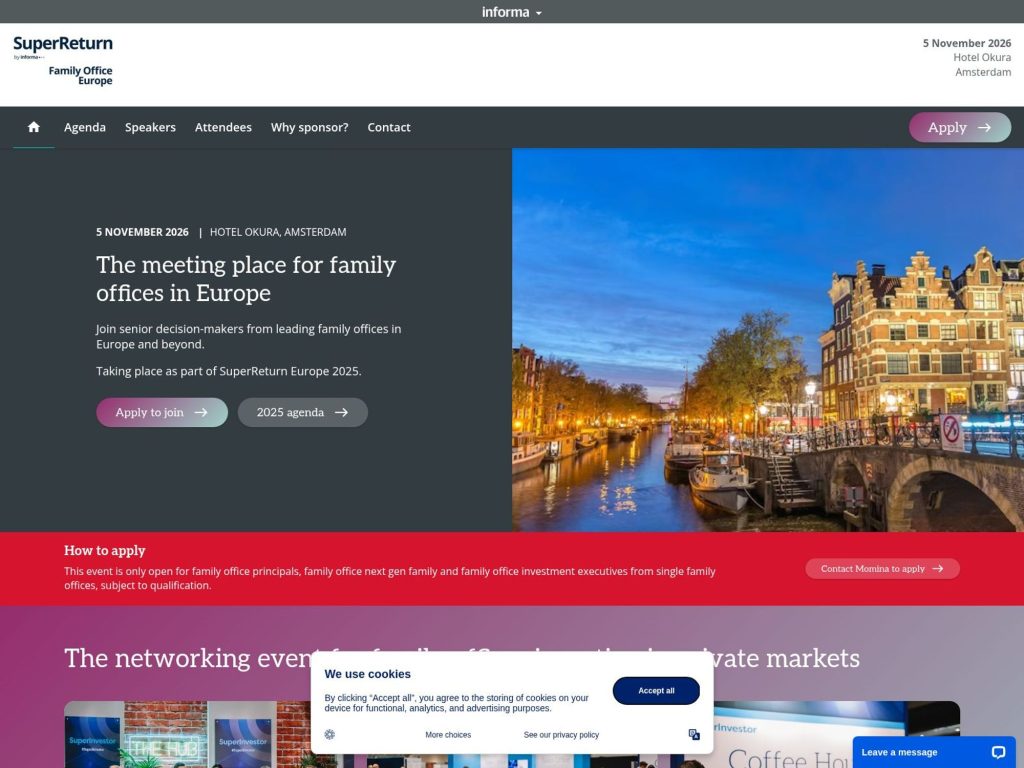 SuperReturn Family Office North America website