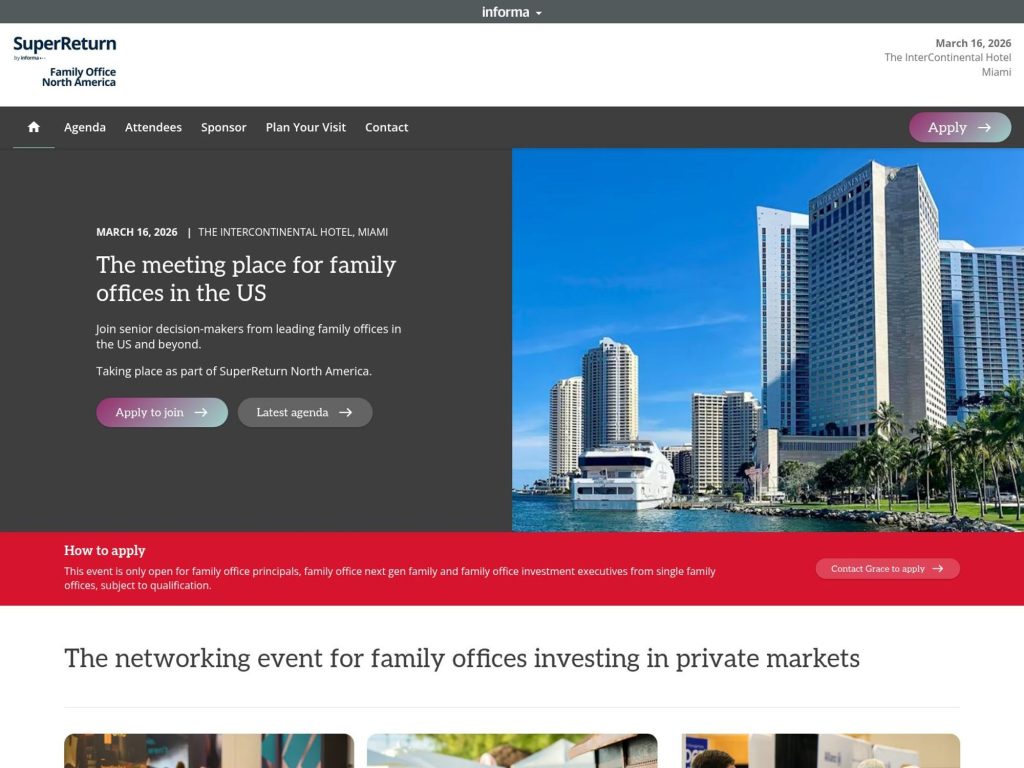 SuperReturn Family Office North America website