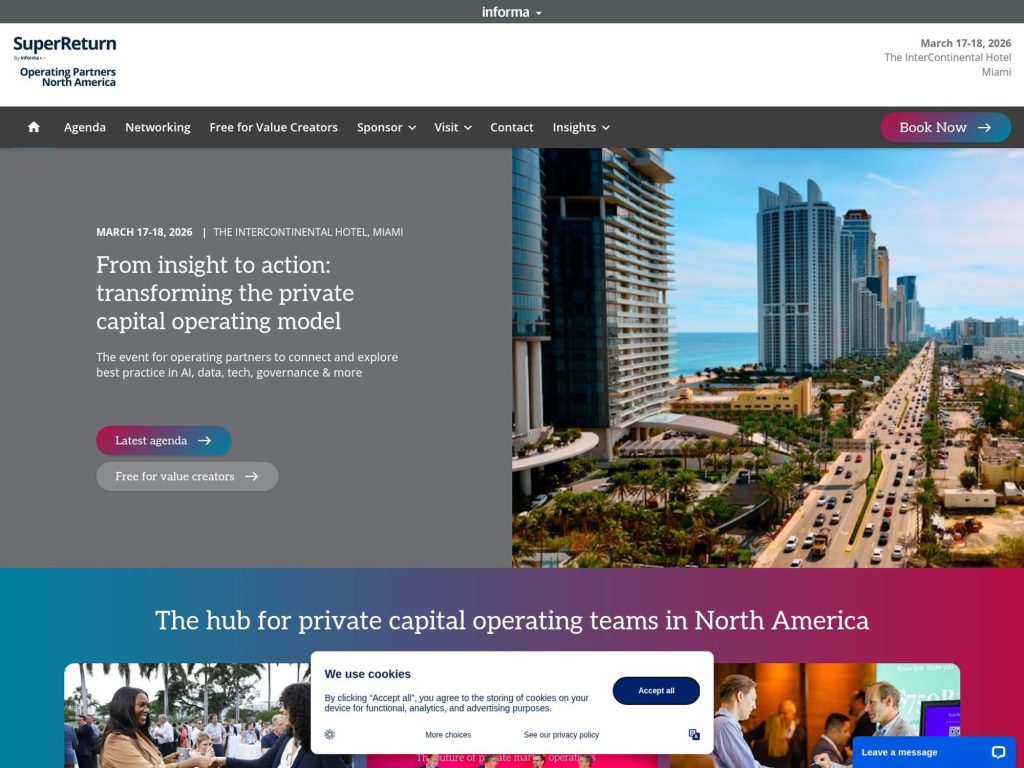 SuperReturn Operating Partners North America website
