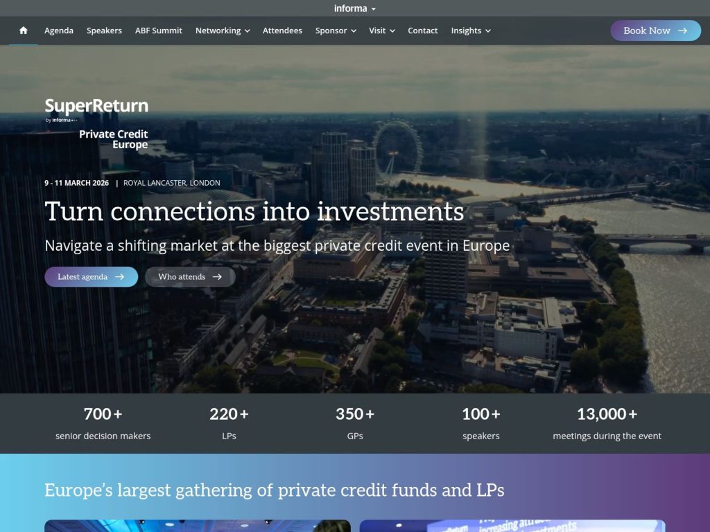 SuperReturn Private Credit North America website