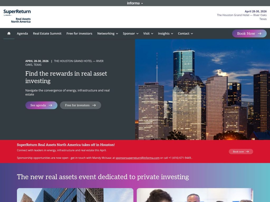 SuperReturn Real Assets North America website
