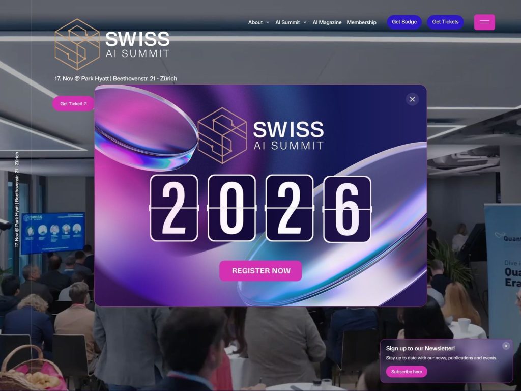 Swiss AI Summit 2026 website