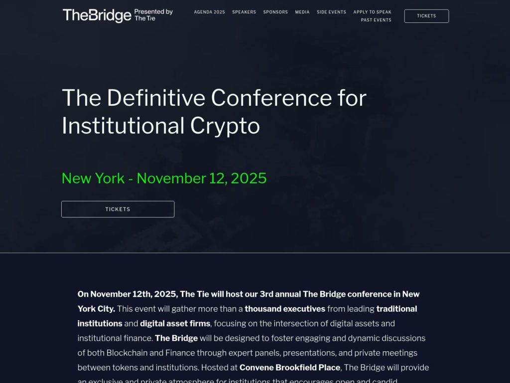 The Bridge 2025 - The Definitive Conference for Institutional Crypto - Event screenshot