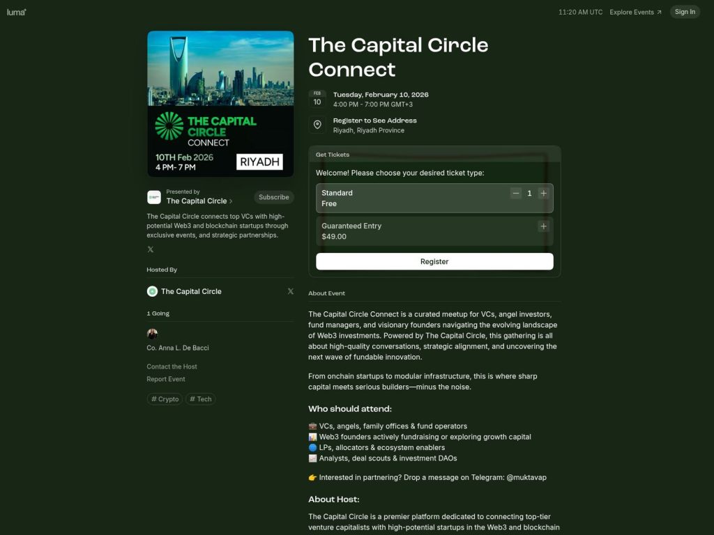 The Capital Circle Connect Riyadh website