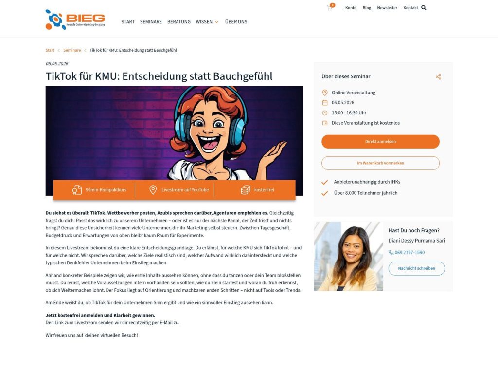 TikTok für KMU: Entscheidung statt Bauchgefühl website