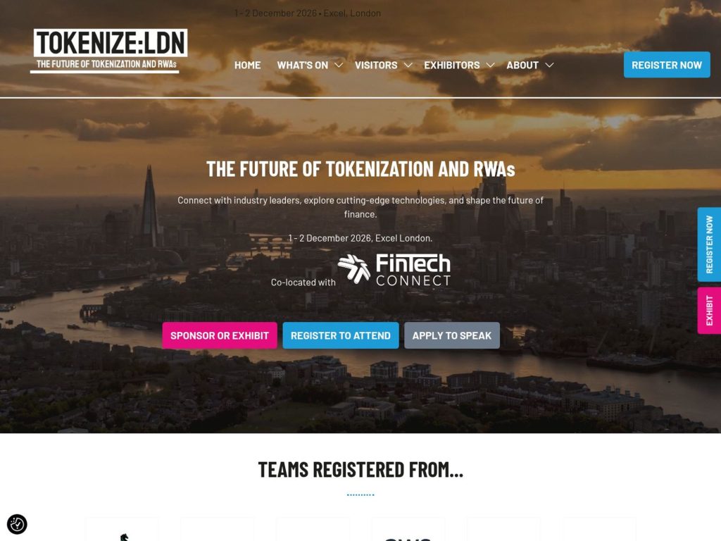 Tokenize: LDN 2026 website