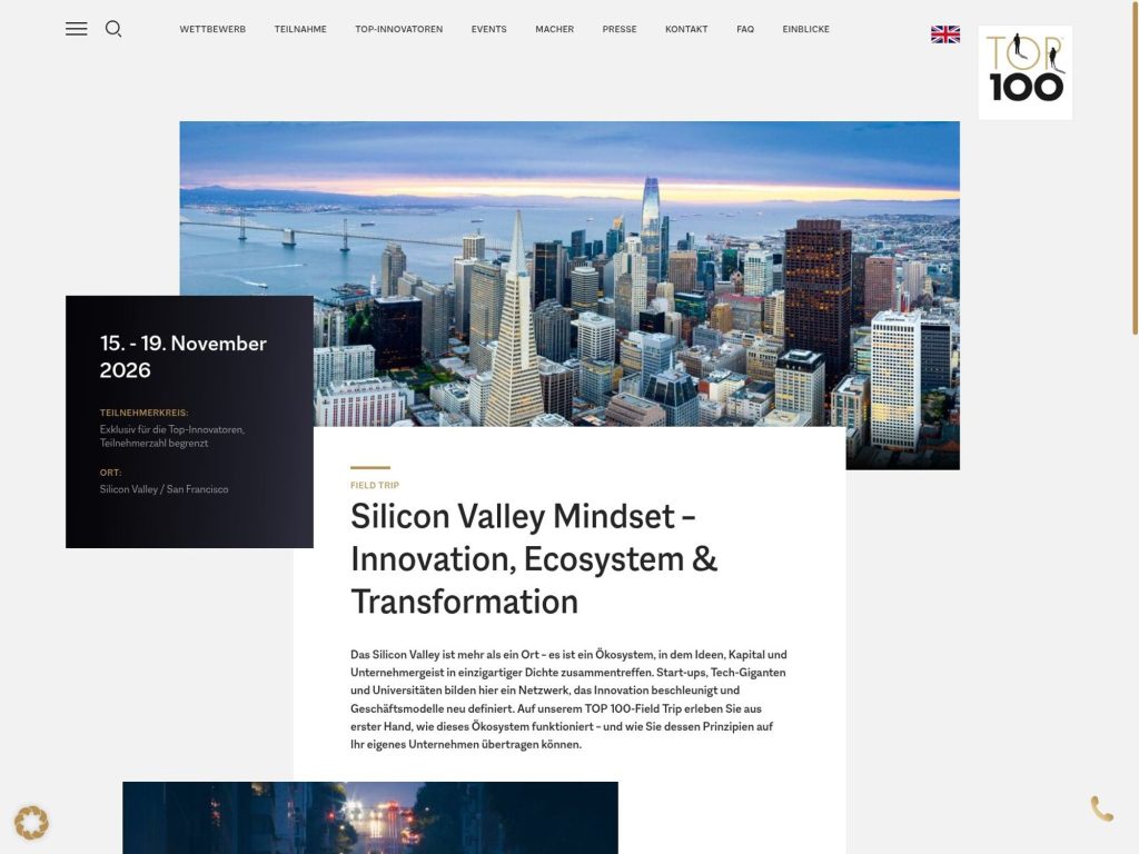 TOP 100 Field Trip Silicon Valley website